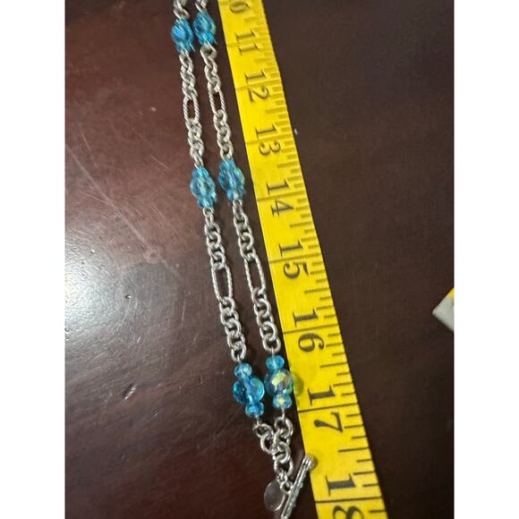 Kirks Folly Toggle Clasp Silver Necklace & Aurora Borealis Crystal Beads. - Picture 4 of 15